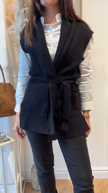 Smanicato con cintura nero