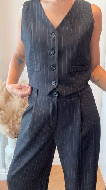 Gilet gessato nero