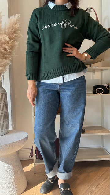 Pull Cuore Offline verde