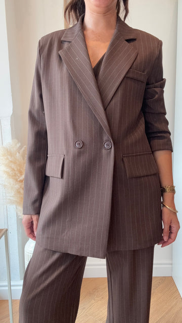 Blazer Gessato Marrone