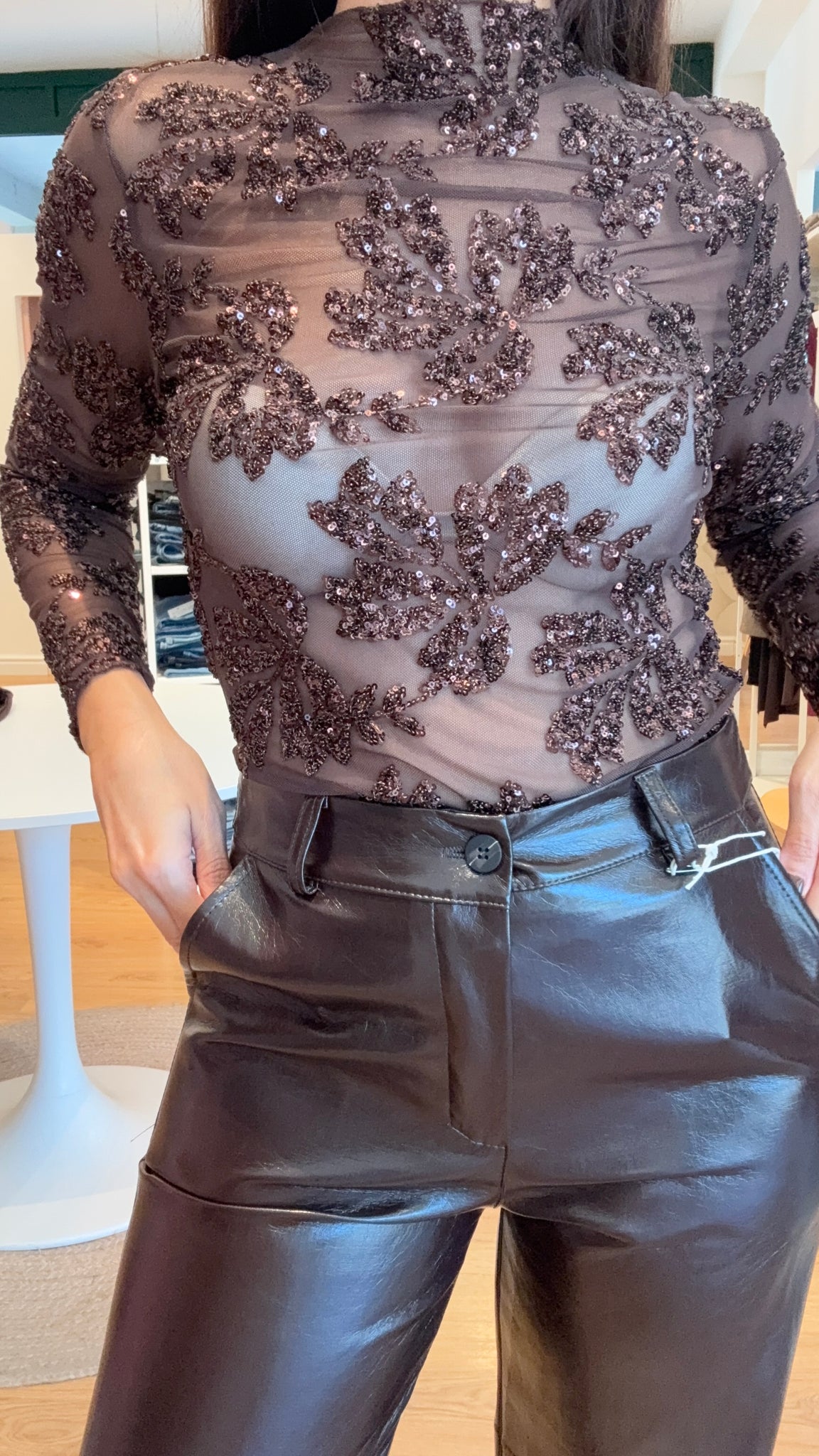 Maglia Ricamo Brown