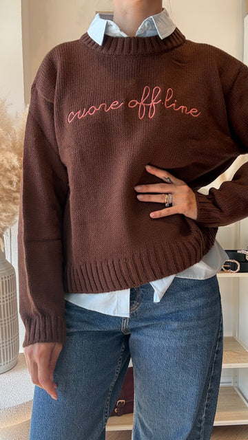 Pull Cuore Offline caffè