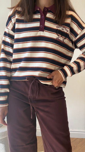 Polo OXFORD bordeaux/panna