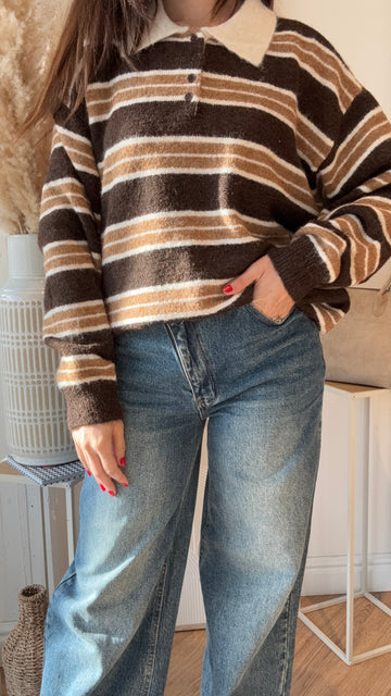 Pull polo con riga moro