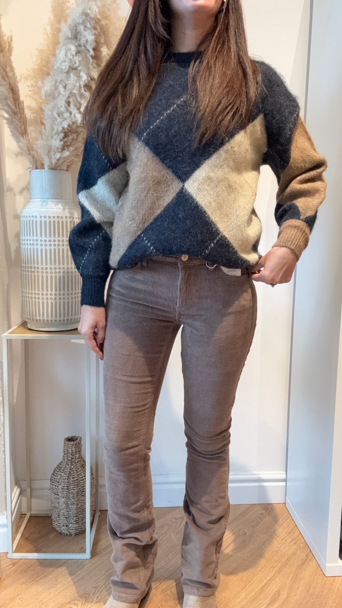 Pantalone a zampa in velluto