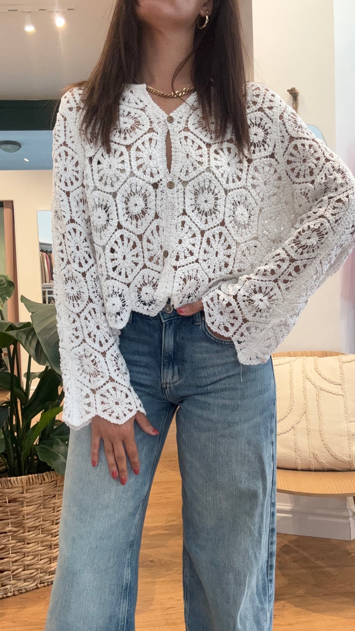 Cardigan Macramè