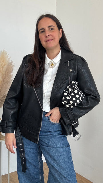 Giacca ecopelle Biker