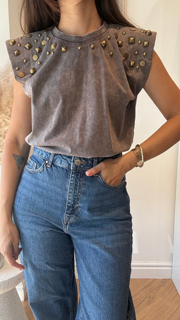 T-shirt AMY Borchie Cioccolata