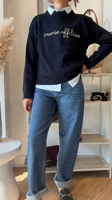 Pull Cuore Offline blu
