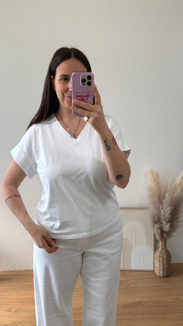 T-shirt MANU scollo a V